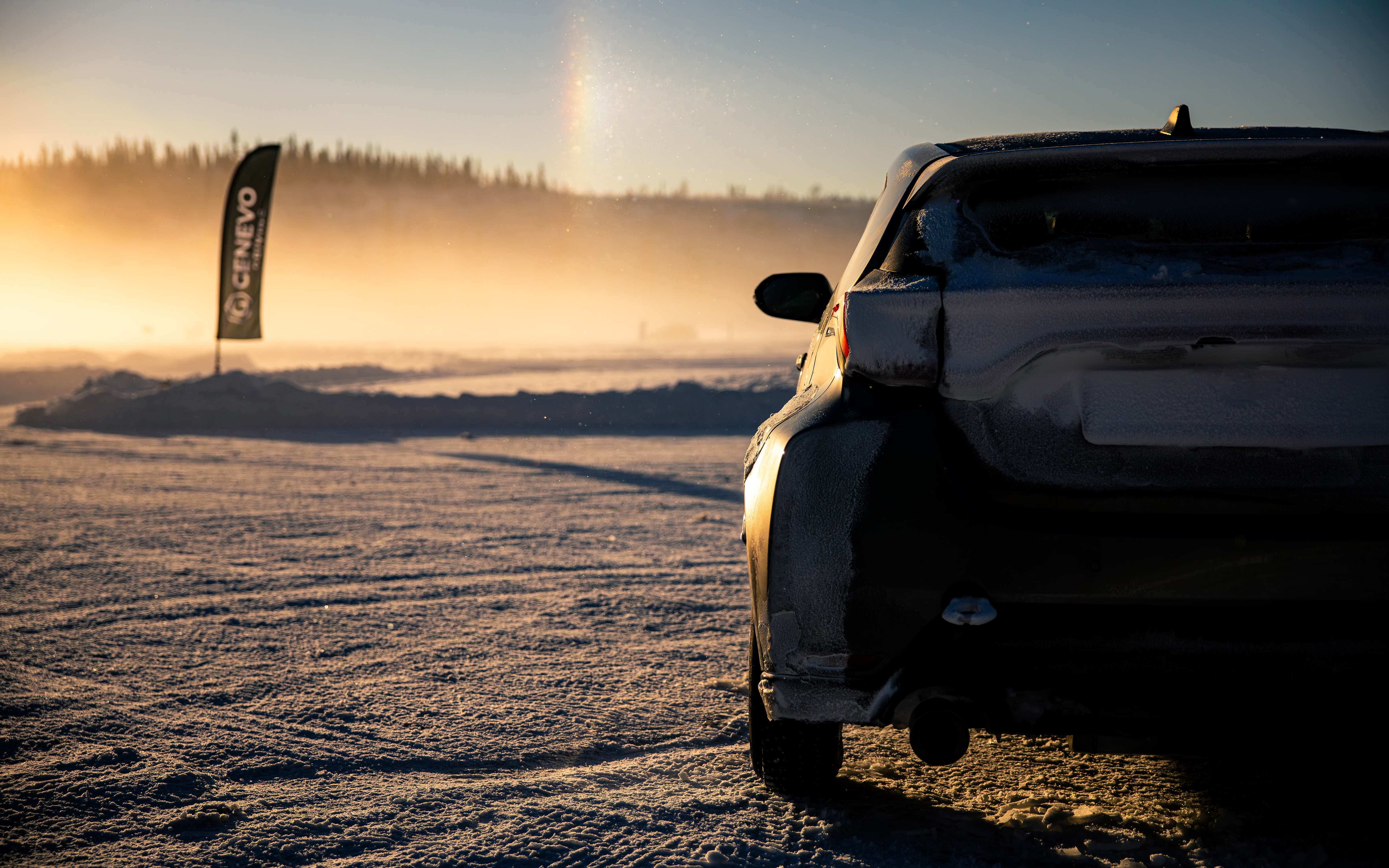 automotive press event driving on ice