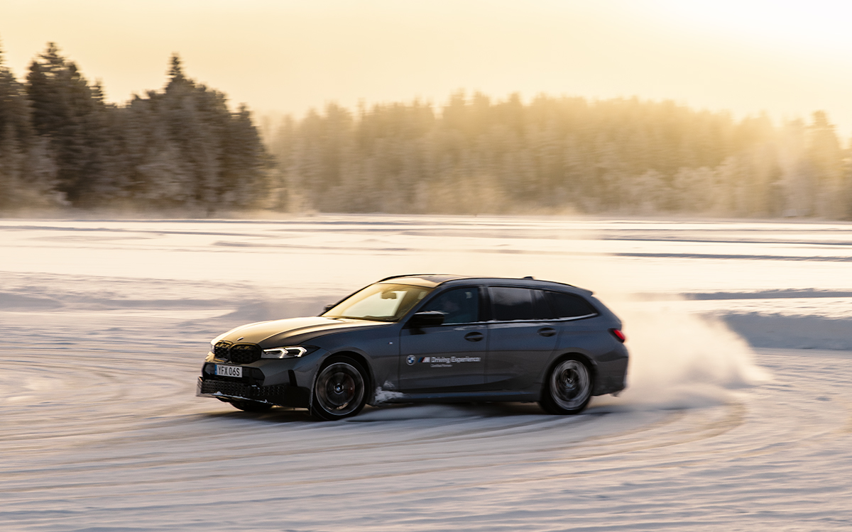 frozen lake ice track driving experience