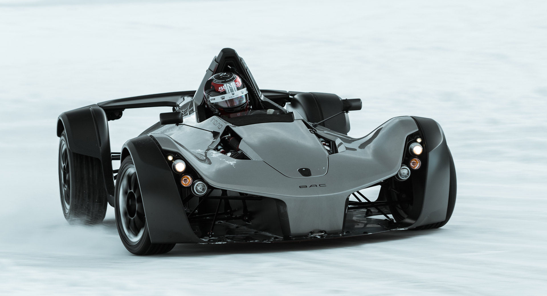 A BAC Mono on a professionally prepared ice track in Åre, Sweden
