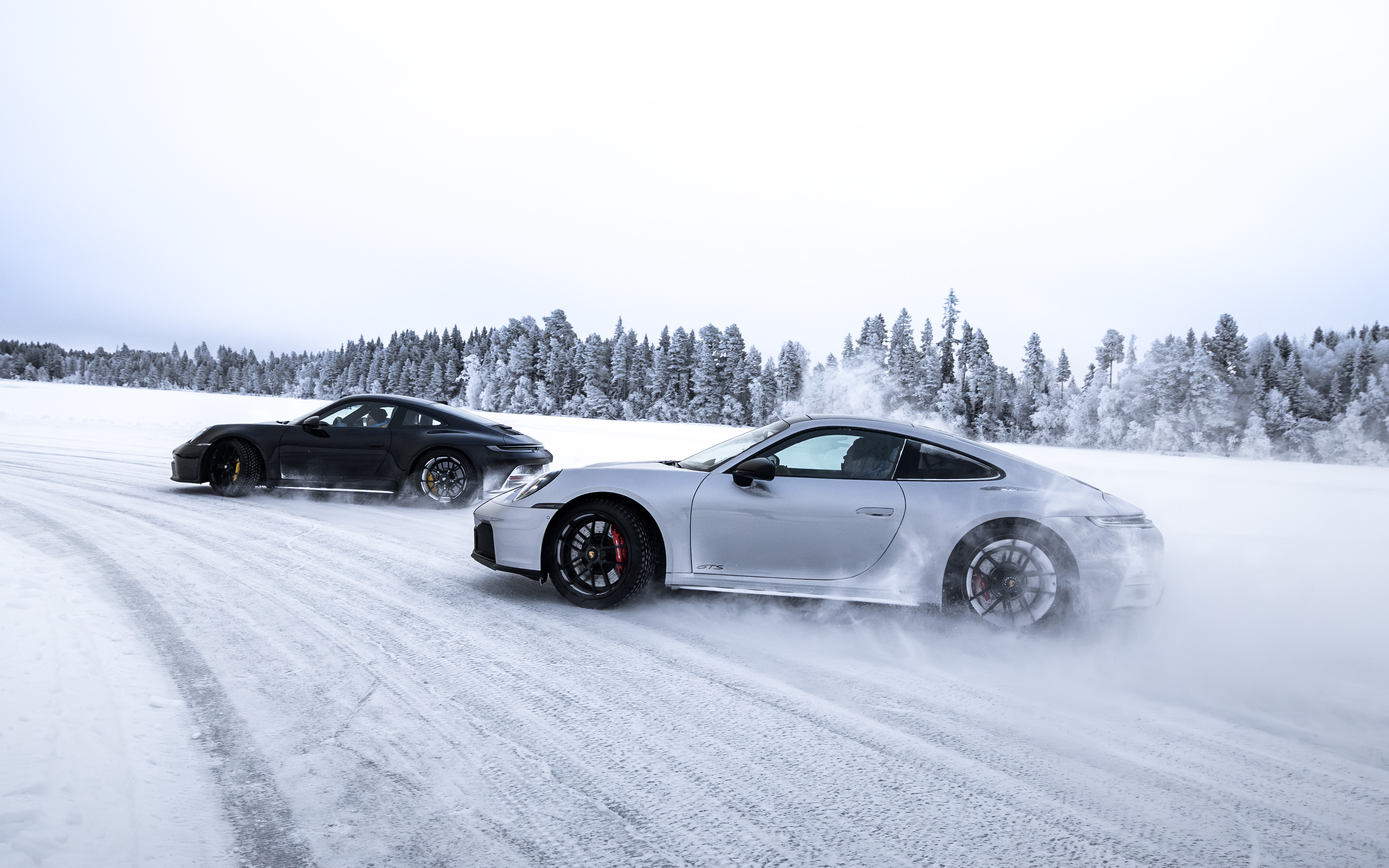 frozen lake ice track driving experience