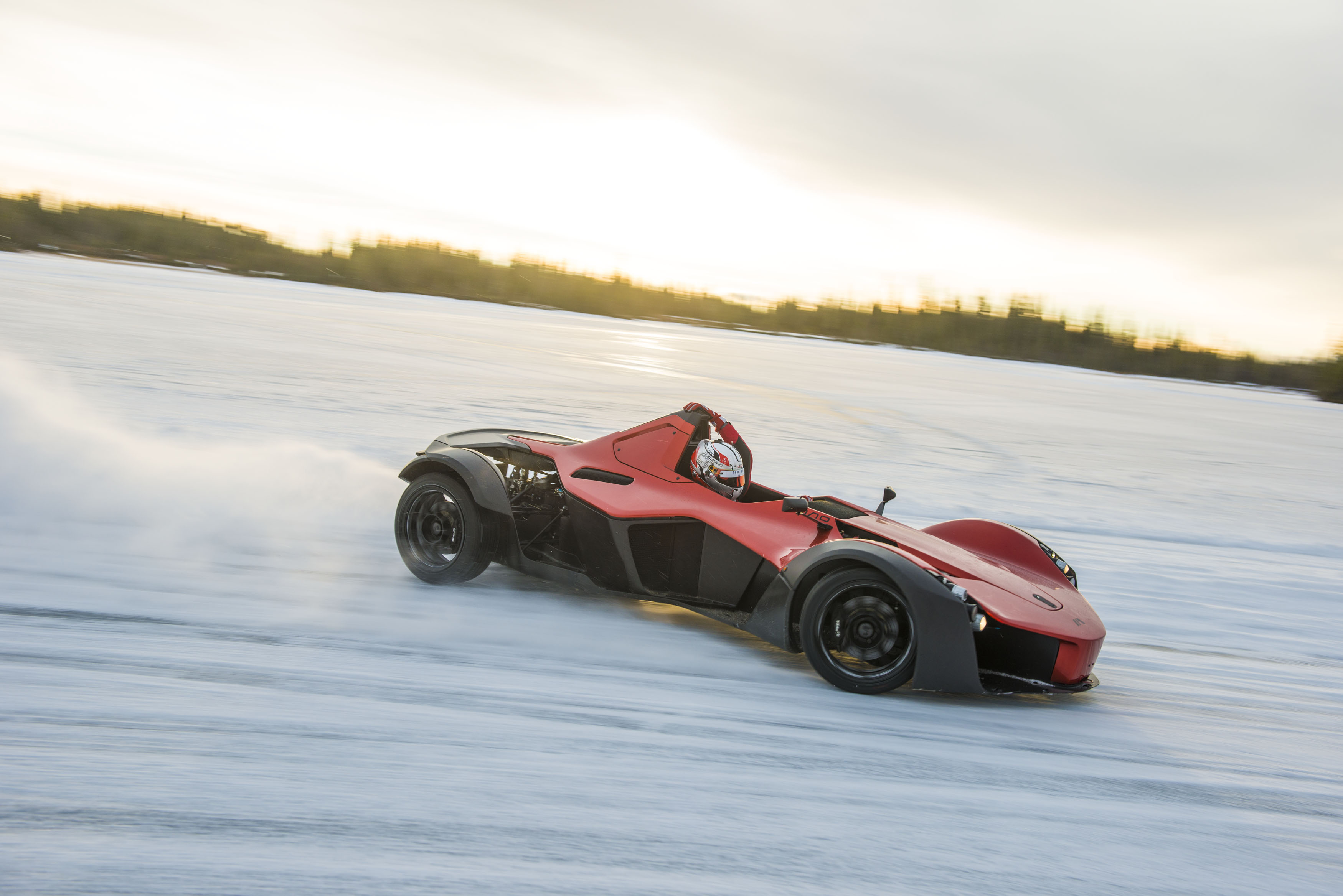 frozen lake ice track driving experience