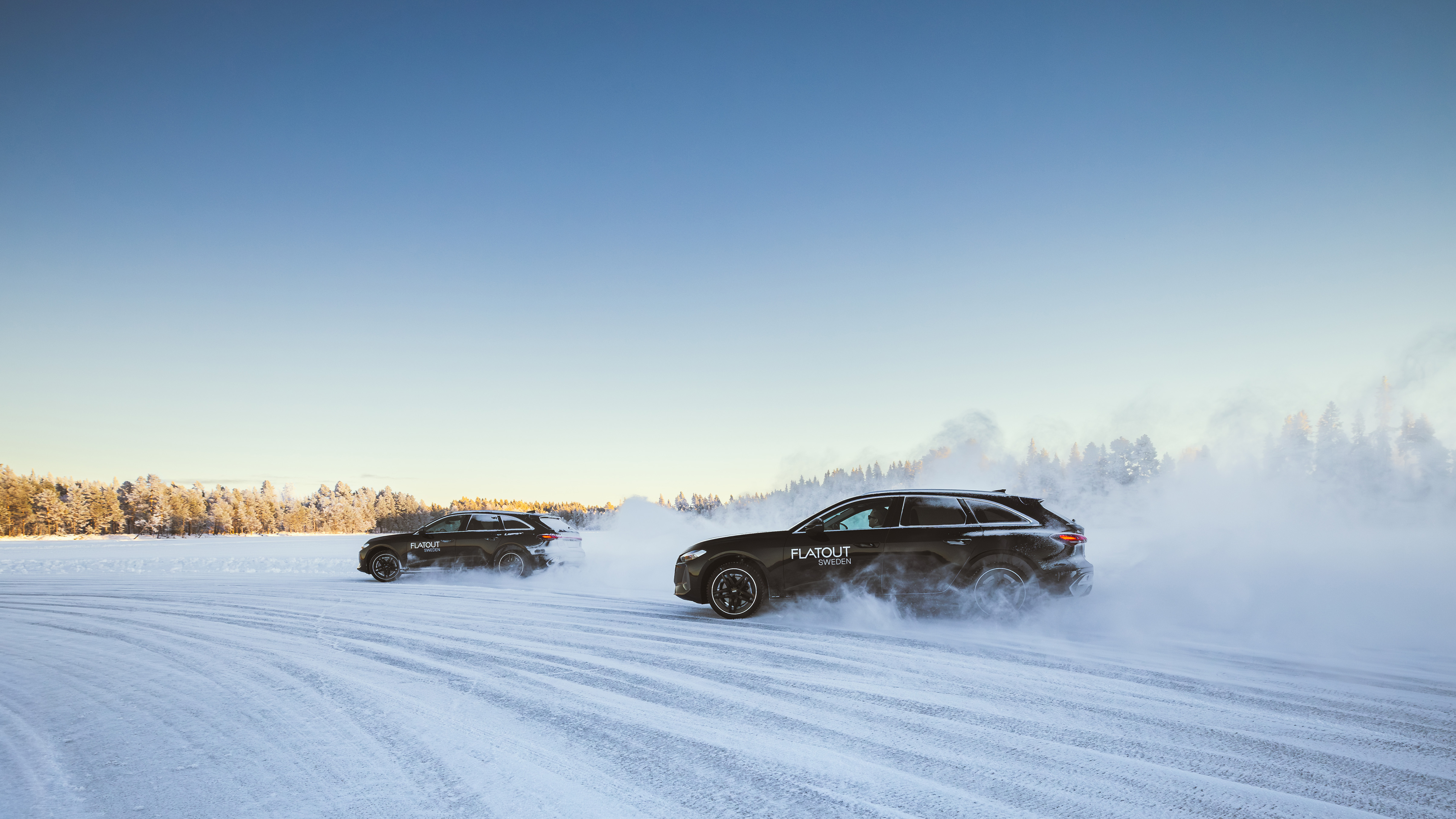 An Audi on a professionally prepared ice track in Östersund, Sweden