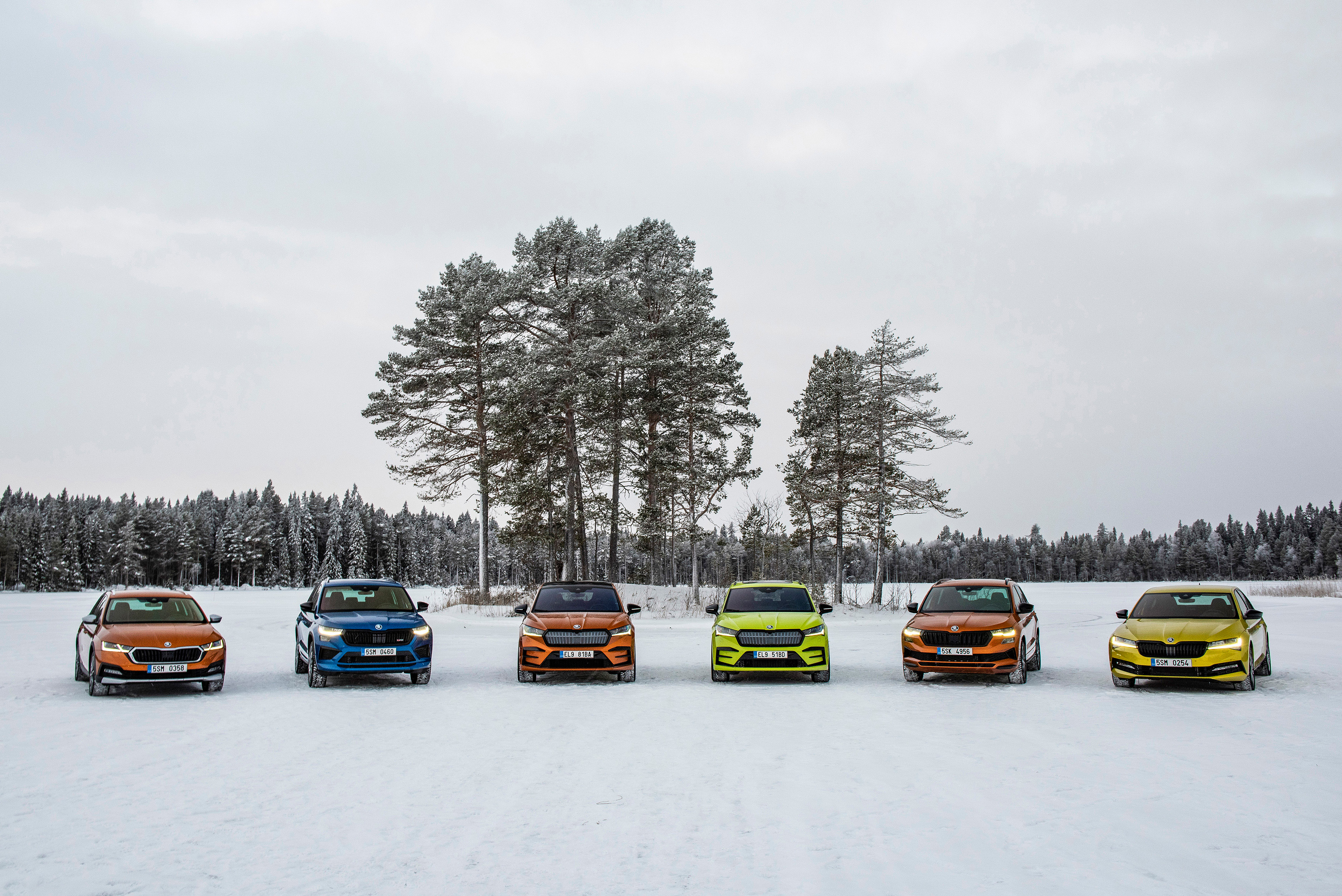 A Skoda on a professionally prepared ice track in Östersund, Sweden