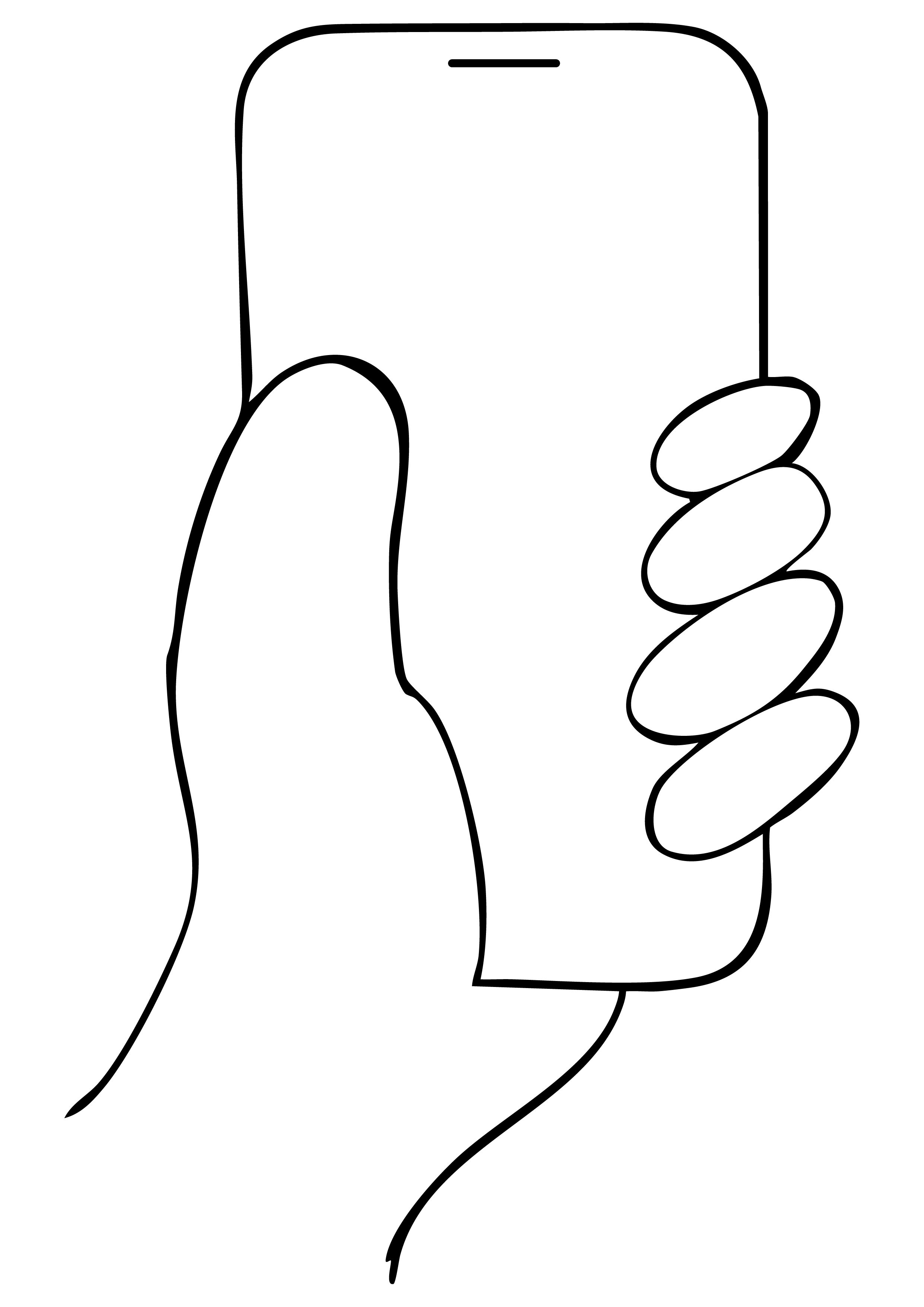 An illustration of a person holding a phone