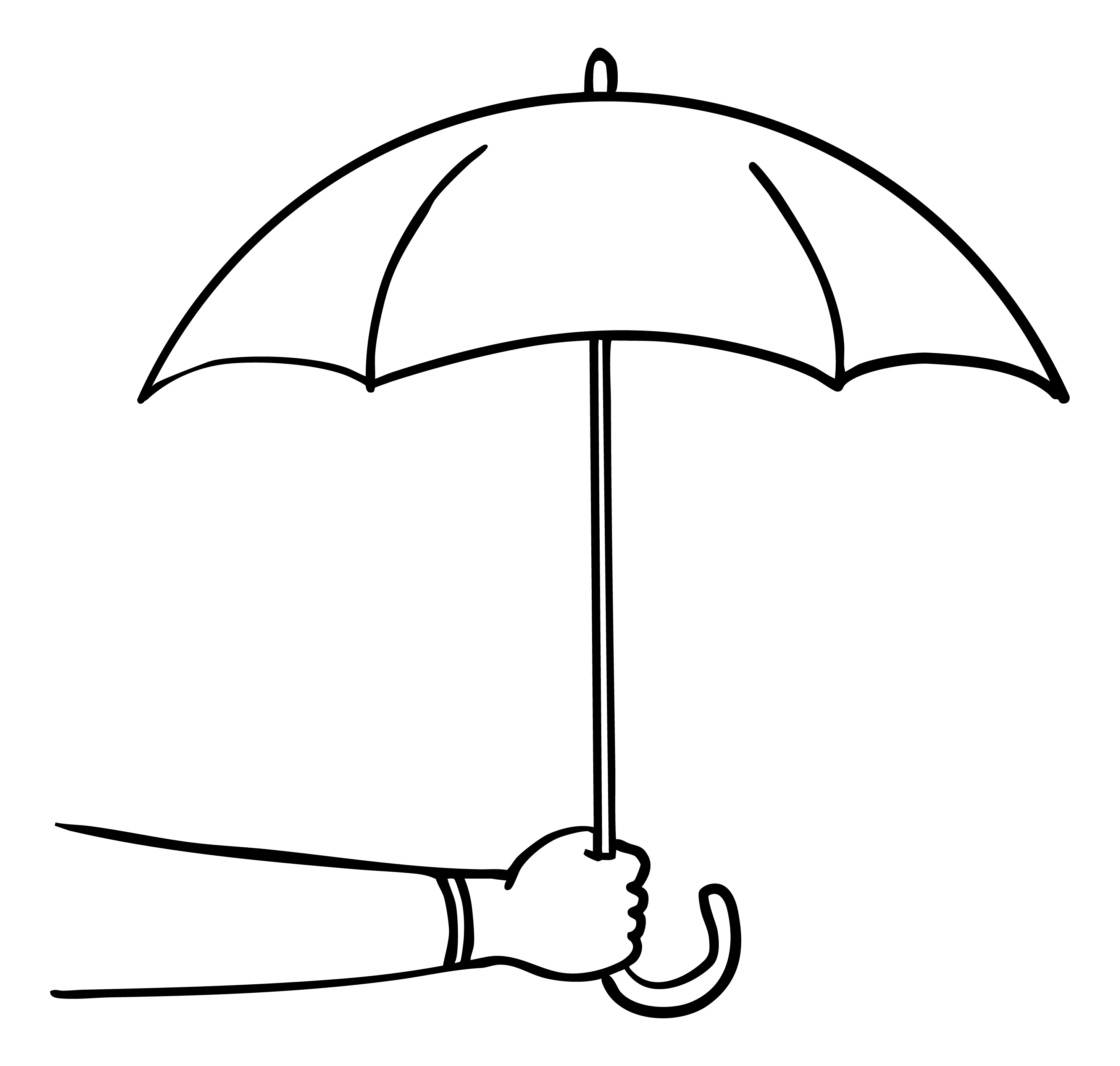 An illustration of a person holding an umbrella