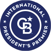International President's Premier badge with CB logo in the center.