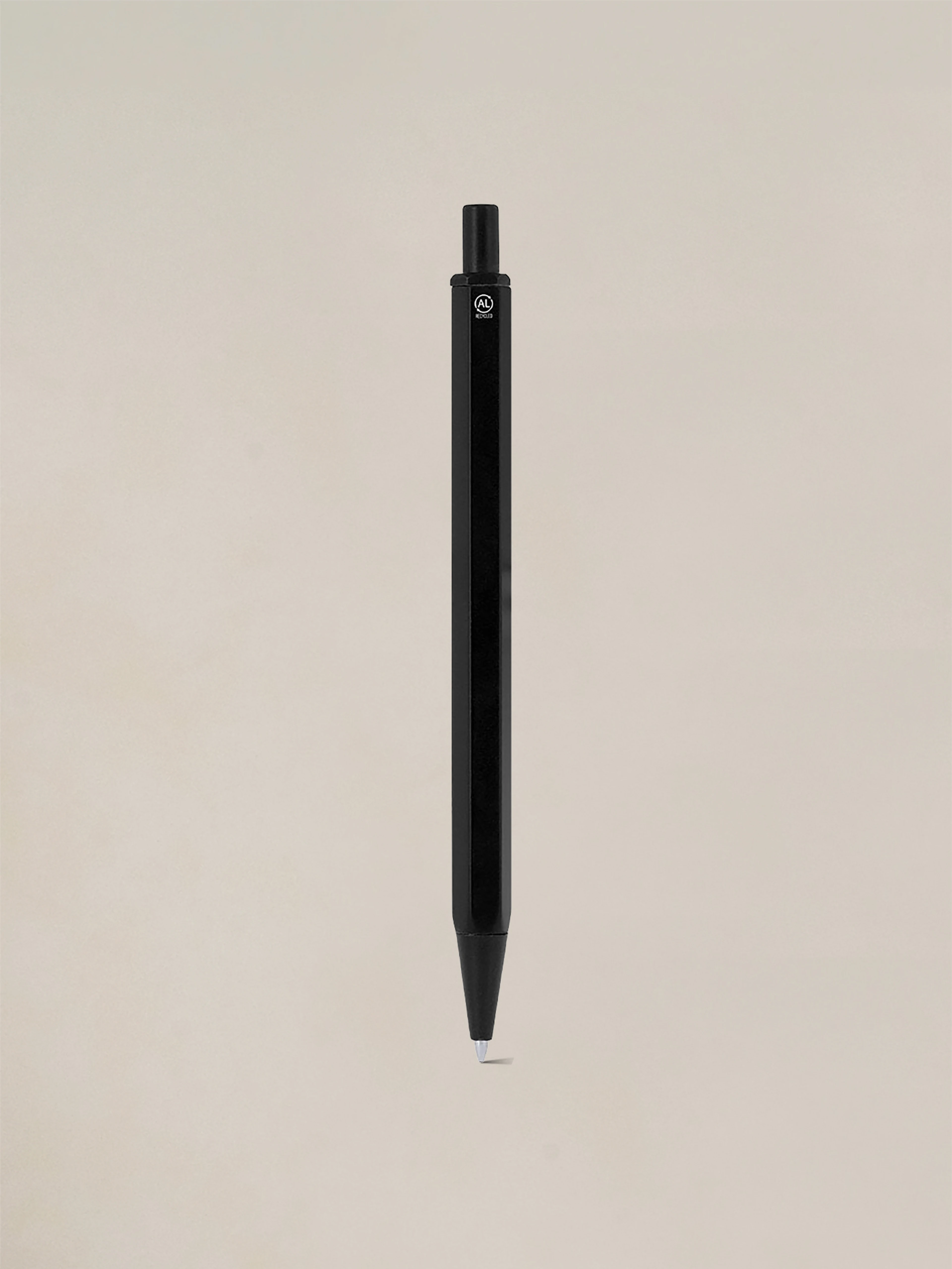 Ballpoint pen made from recycled aluminum, designed for smooth and comfortable everyday writing.