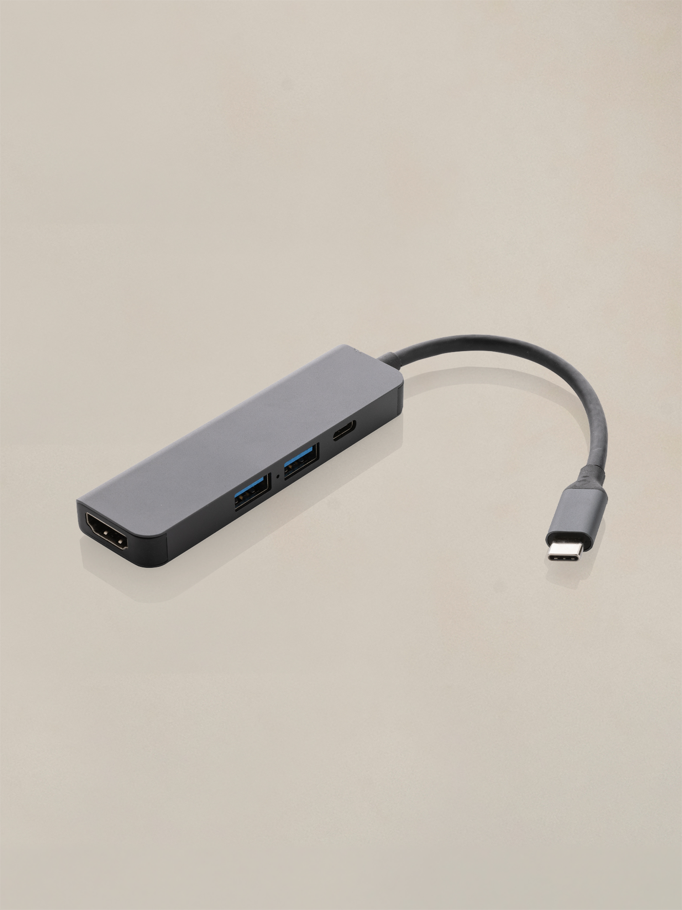 Compact, eco-friendly aluminum USB hub with multi-port connectivity, designed for work or life on the go.