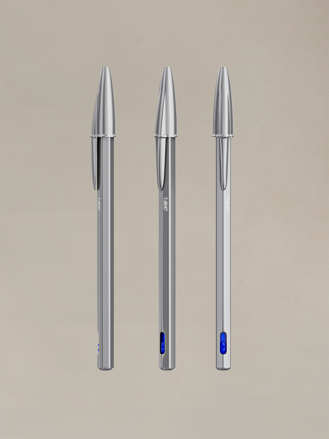 The BIC® Cristal® ReNew updates the iconic ballpoint with a sleek, matte aluminum finish for comfortable everyday writing.