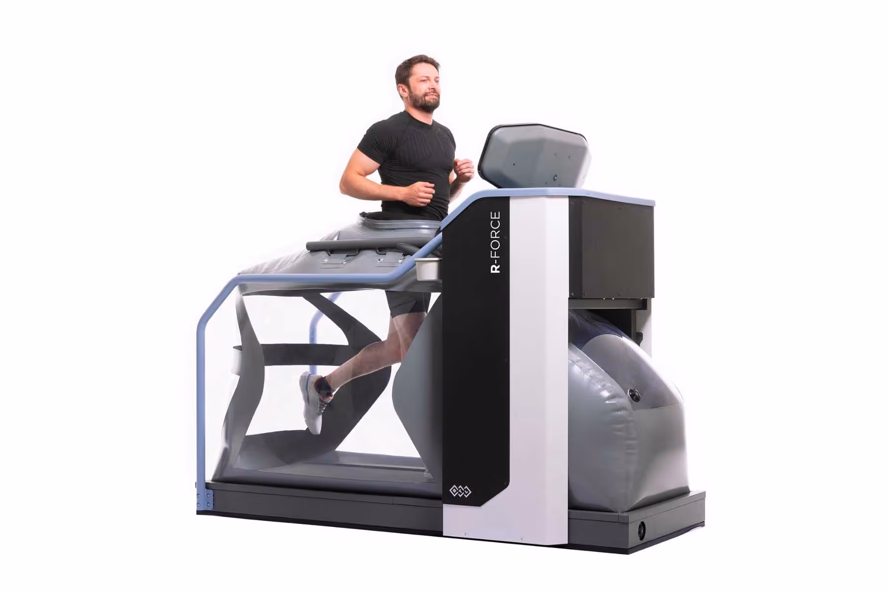 BTL Anti-Gravity Laufband in Anwendung bei Physiotherapie Pfitzner in Düsseldorf-Friedrichstadt mit gewichtsentlastetem Gehtraining und therapeutischer Betreuung