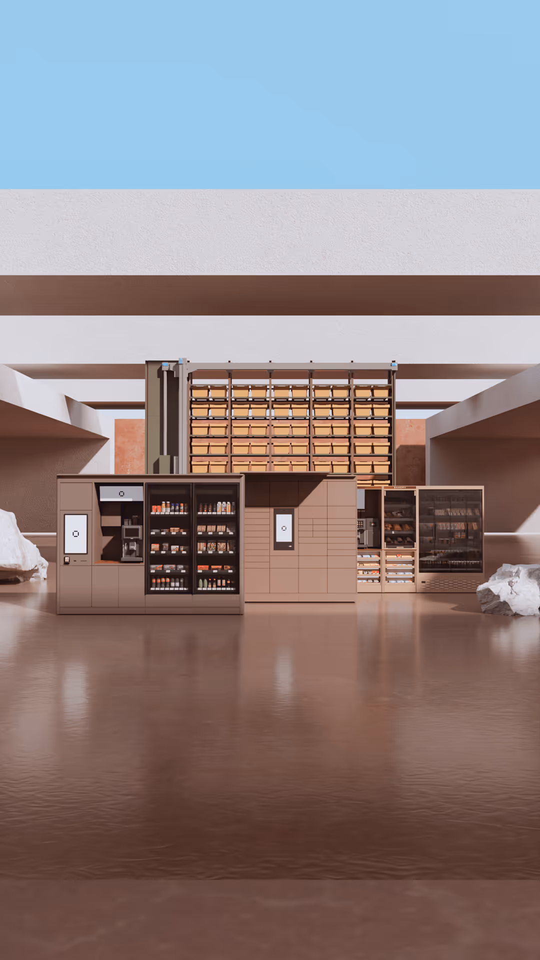 ModEx mobile scene 5 — 3D exhibition environment mobile view