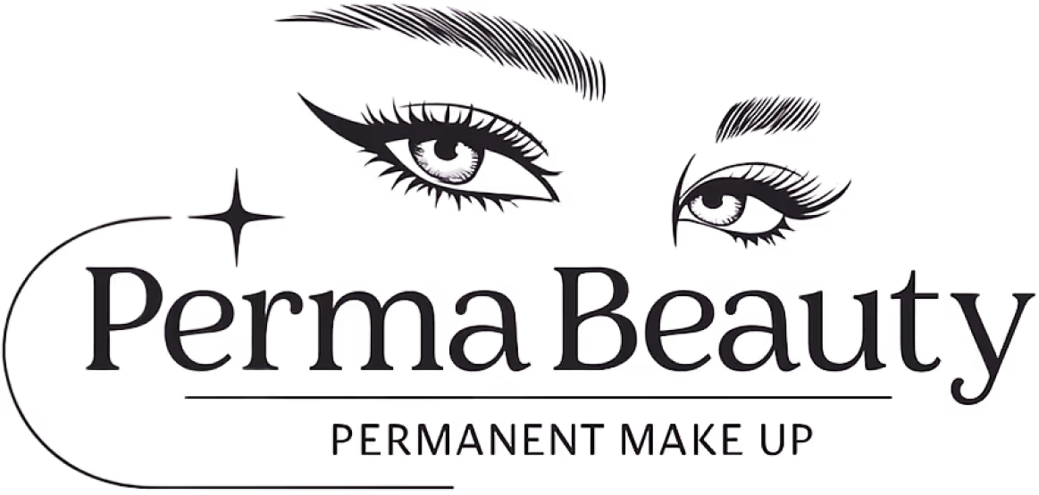Logo von PermaBeauty mit stilisierten Augen über dem Schriftzug.