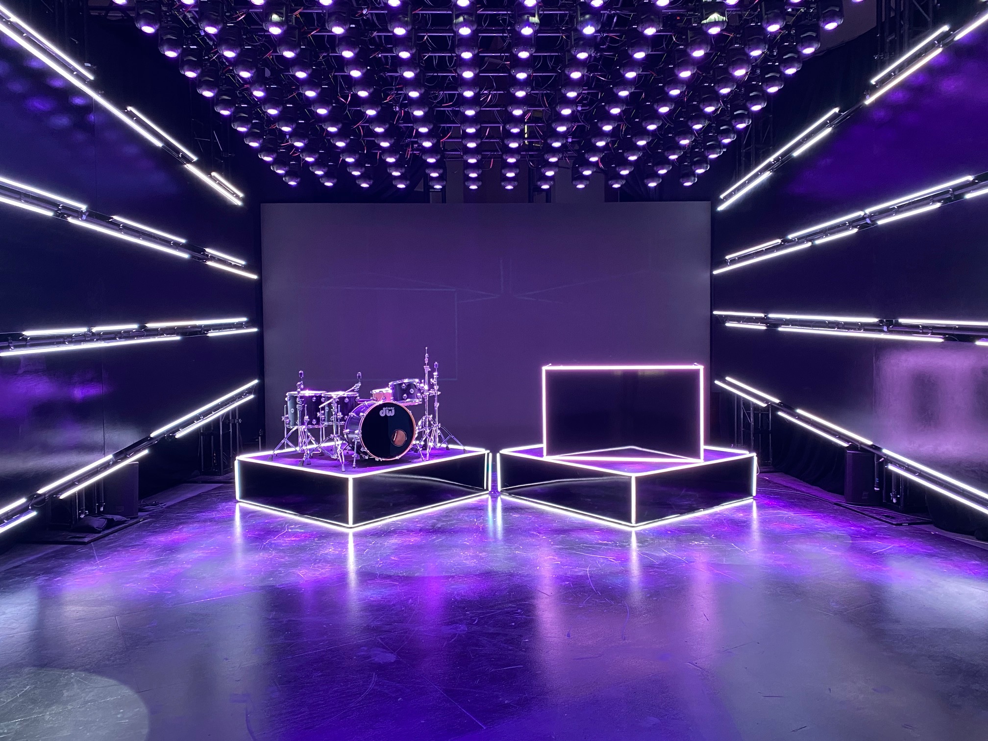 Design and fabrication of scenic elements for this temporary production studio.  Working with Peter Streiff of Stacked Hearts Productions.