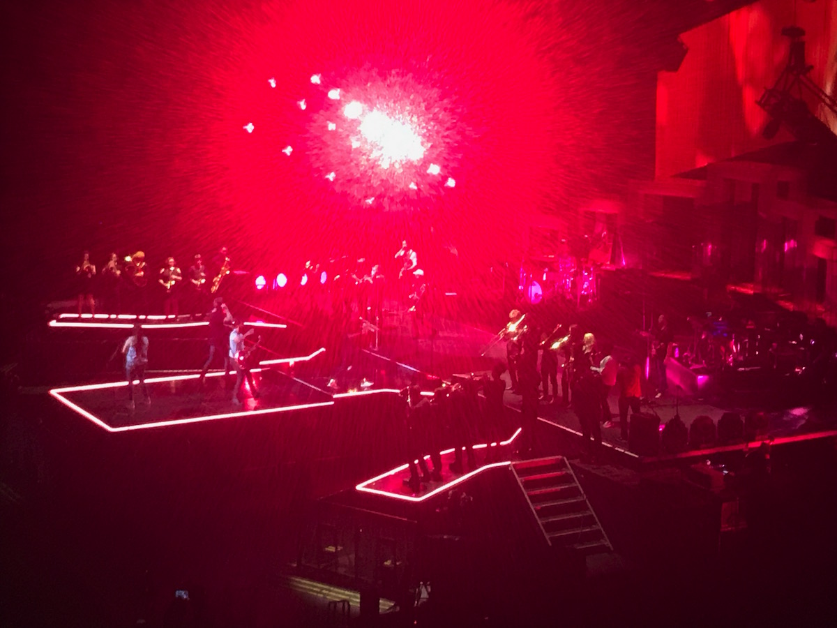 For this video shoot, Mike Swinford asked us to add our product to the tour's existing stage thrusts.  This was completed and operational in less than an hour.