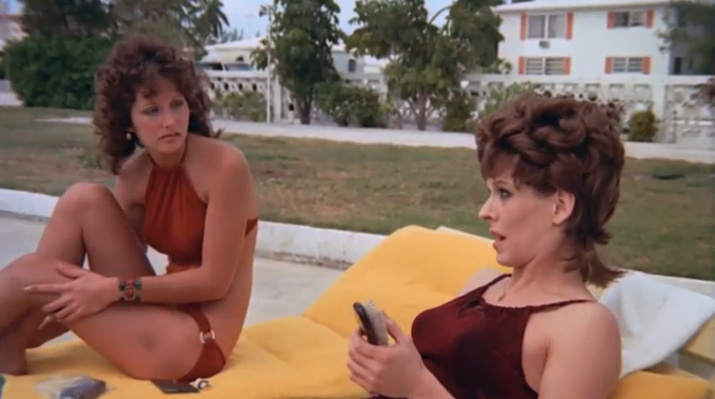 A still from Deep Throat (1972) showing Linda with a bruise allegedly from Chuck Traynor