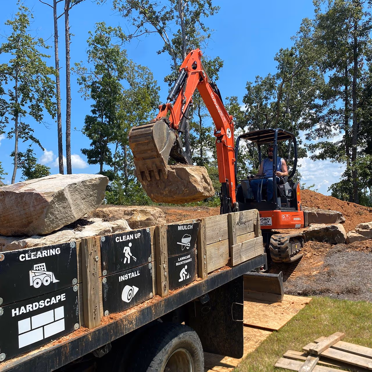 Georgia Pro Scapes landscaping truck on job site