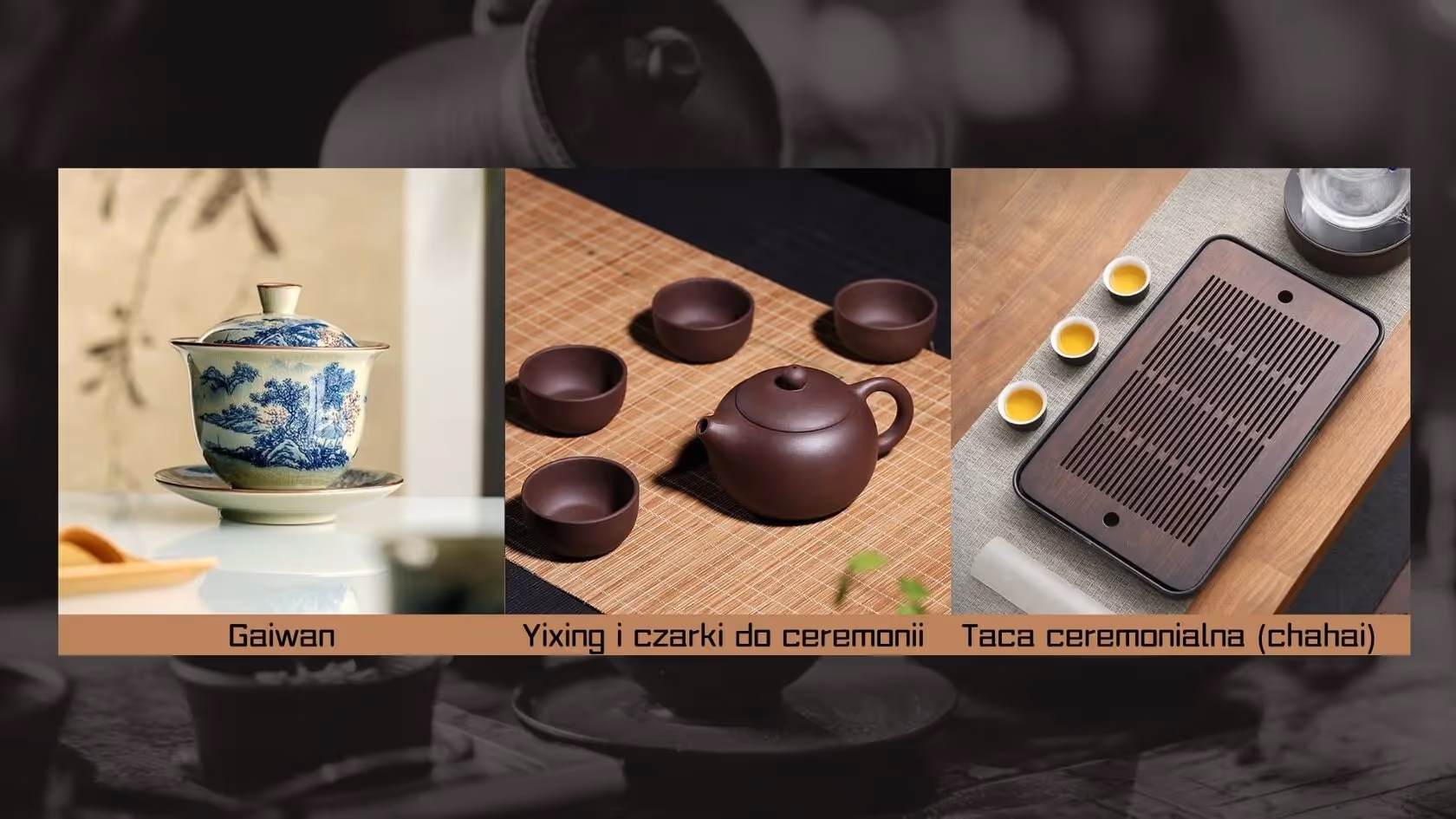 Przedmioty dla ceremonii herbacianej