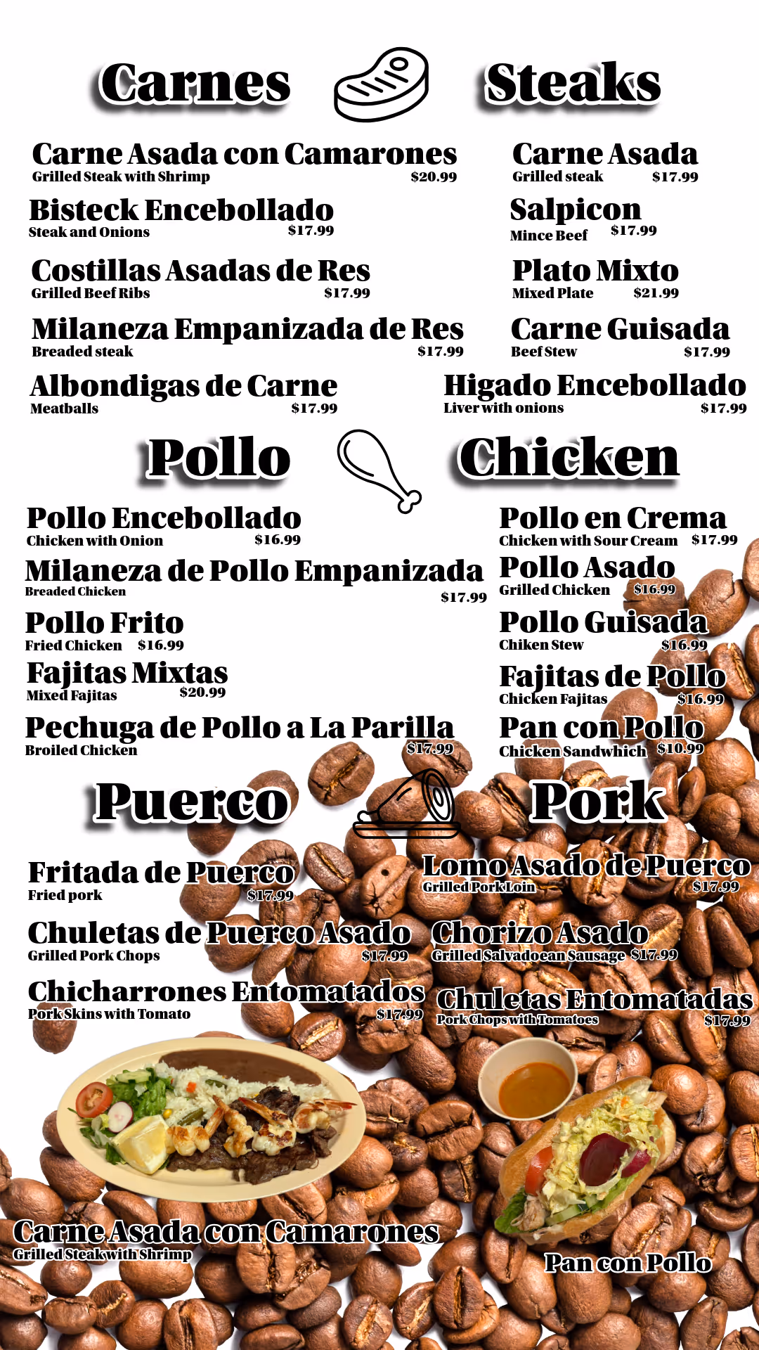 El Cafetal menu page 4.