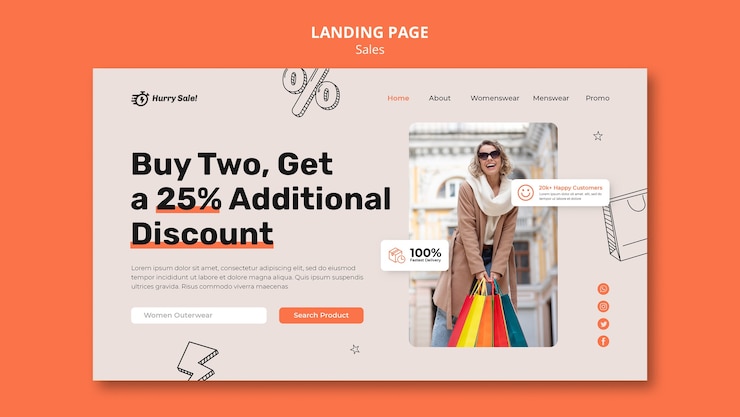 Flat design sales template
