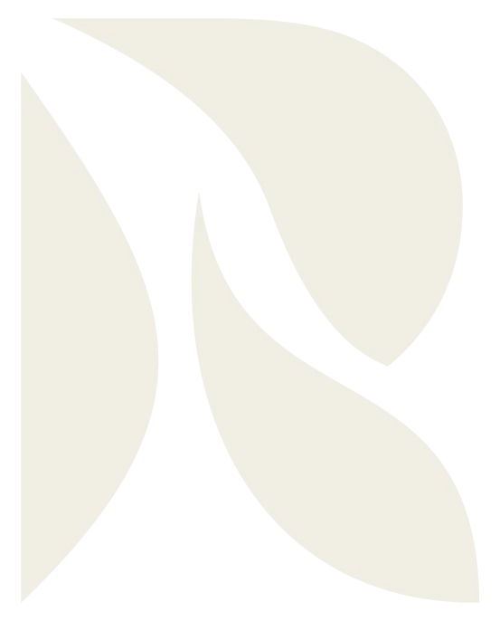 Abstract black and cream design with curved leaf-like shapes forming a symmetrical pattern.