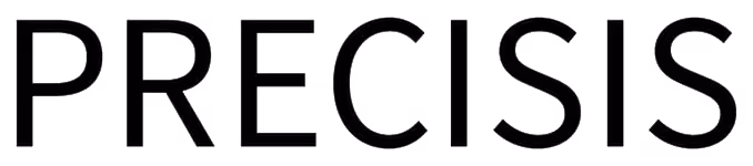 Black text spelling the word PRECISIS in uppercase letters on a white background.