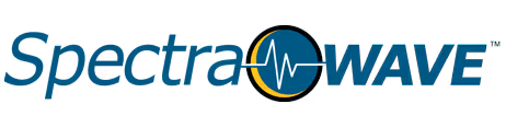SpectraWave logo with a waveform symbol inside a circle between text parts.