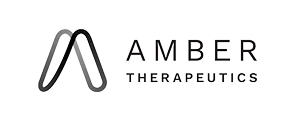 Amber Therapeutics logo with stylized letter A in black and grey.