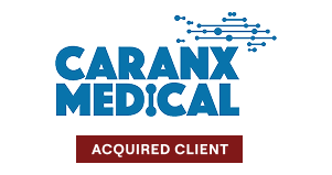 Caranx Medical logo with Acquired Client label below.