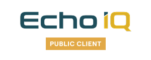 Echo iQ logo with a label reading Public Client below it.