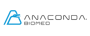 Anaconda Biomed company logo with stylized letter A and bold text.