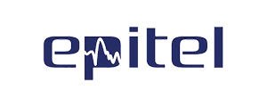 Logo of the word epitel with a heartbeat line inside the letter p