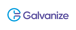 Galvanize company logo with stylized uppercase letters and two connected angled shapes above.