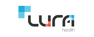The word LURA in bold dark blue capital letters with a drop symbol inside the letter A.