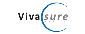 Vivasure company logo with text Acquired Client in a red box below.