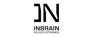 INBrain Neuroelectronics logo with stylized letters I and N in black and white.