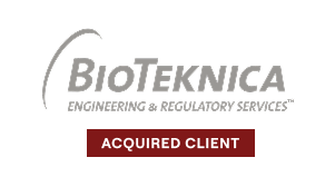 BioTeknica company logo in black text with a curved line over the B.