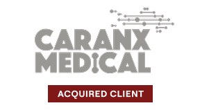 Medical logo featuring a stylized red and blue bird with geometric wings and body.