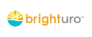 Brighturo logo featuring a stylized sun rising over a blue semicircle.