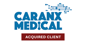 Caranx Medical logo with Acquired Client label below.