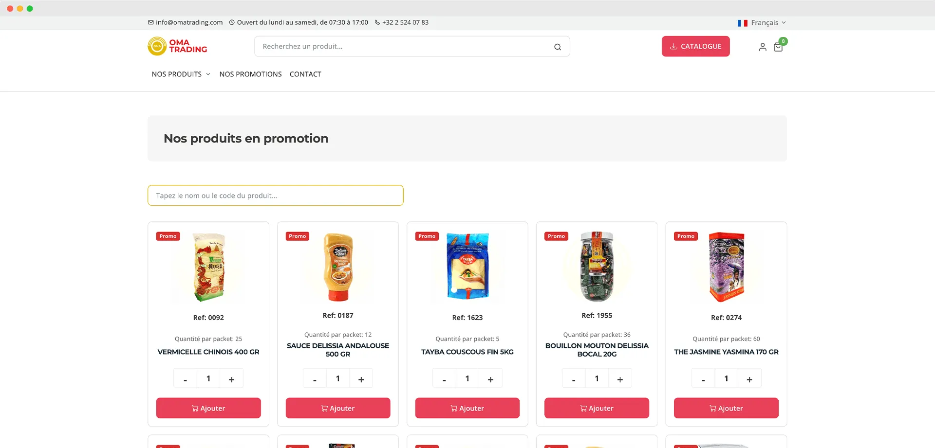 Site e-commerce Oma Trading - Boutique en ligne