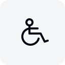 Accessibility icon showing a person in a wheelchair.