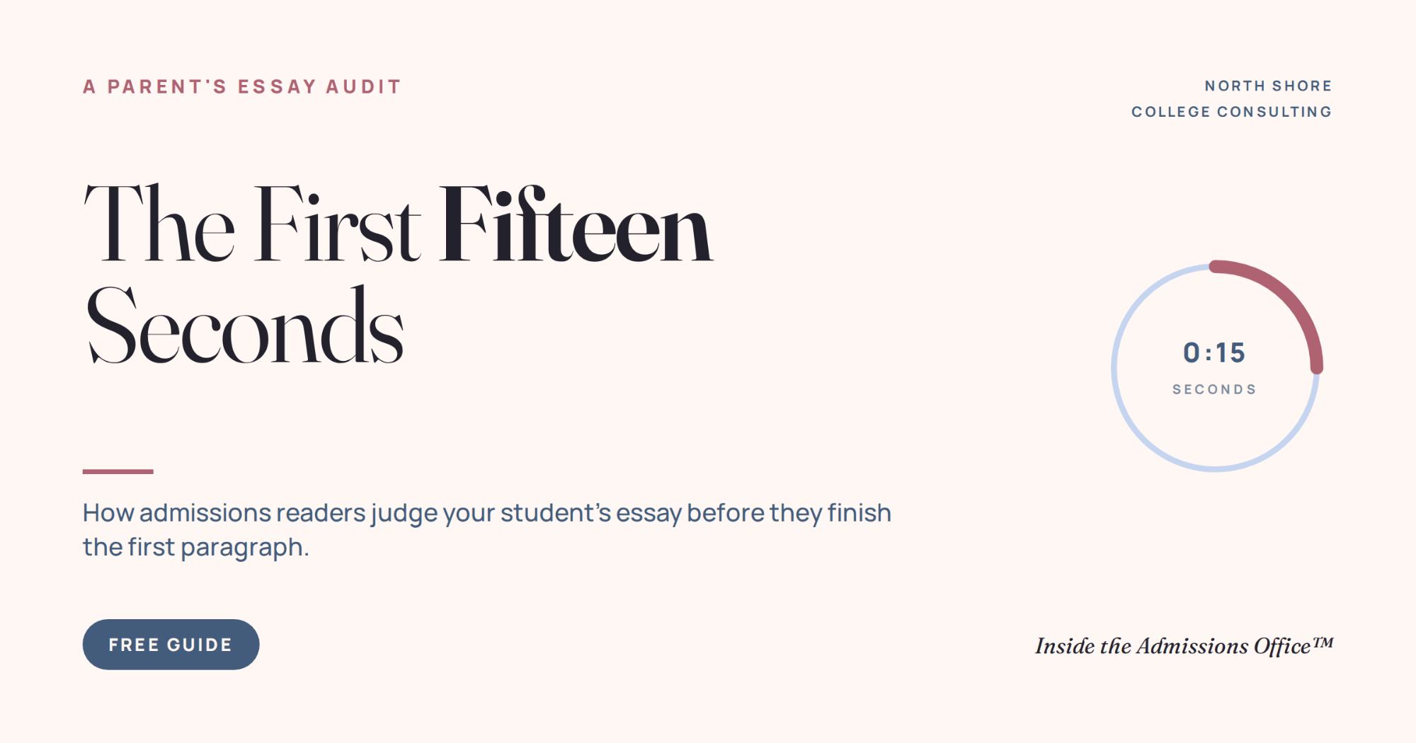 The First Fifteen Seconds: A Parent's College Essay Audit