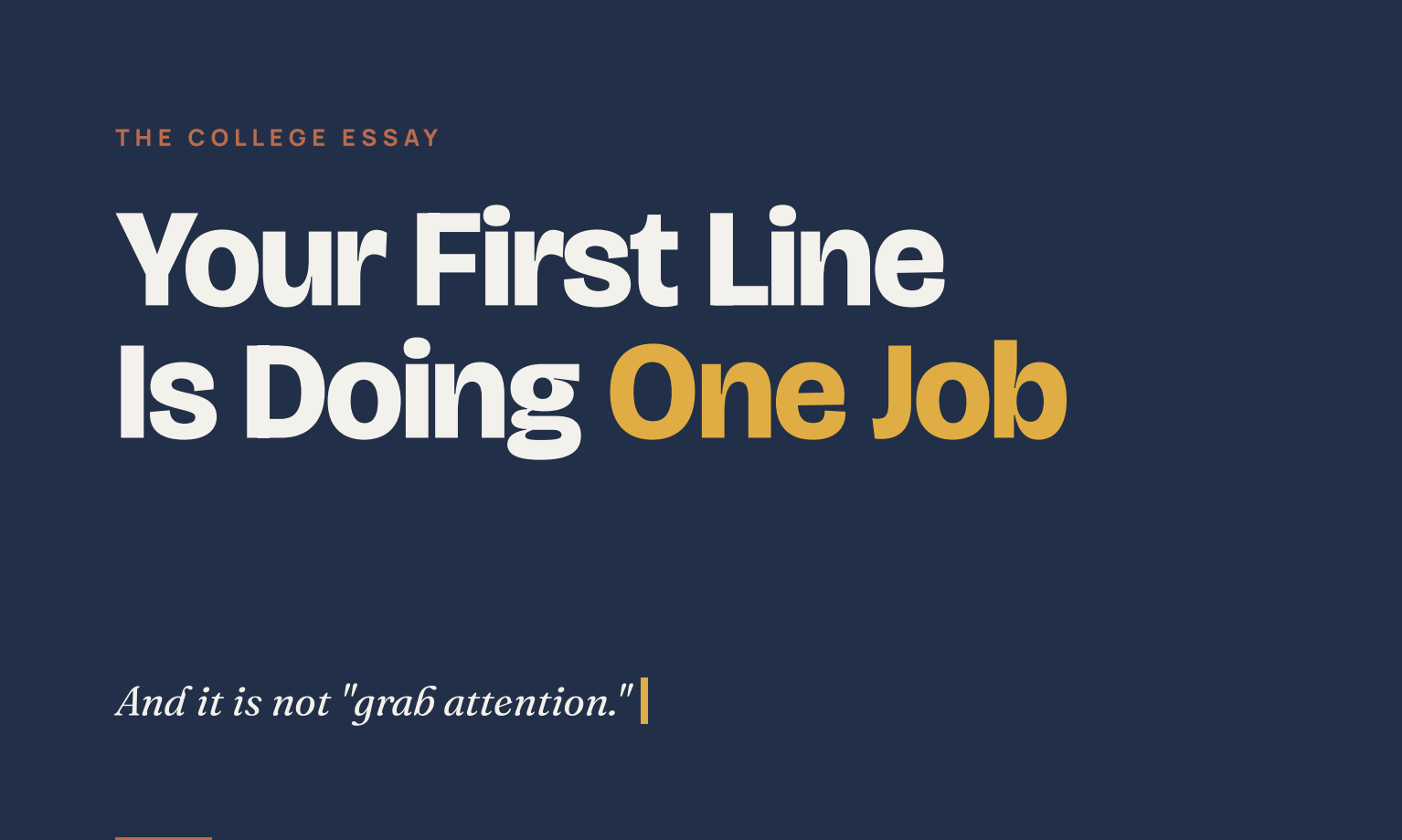 Admissions Unlocked: Your First Line Is Doing One Job