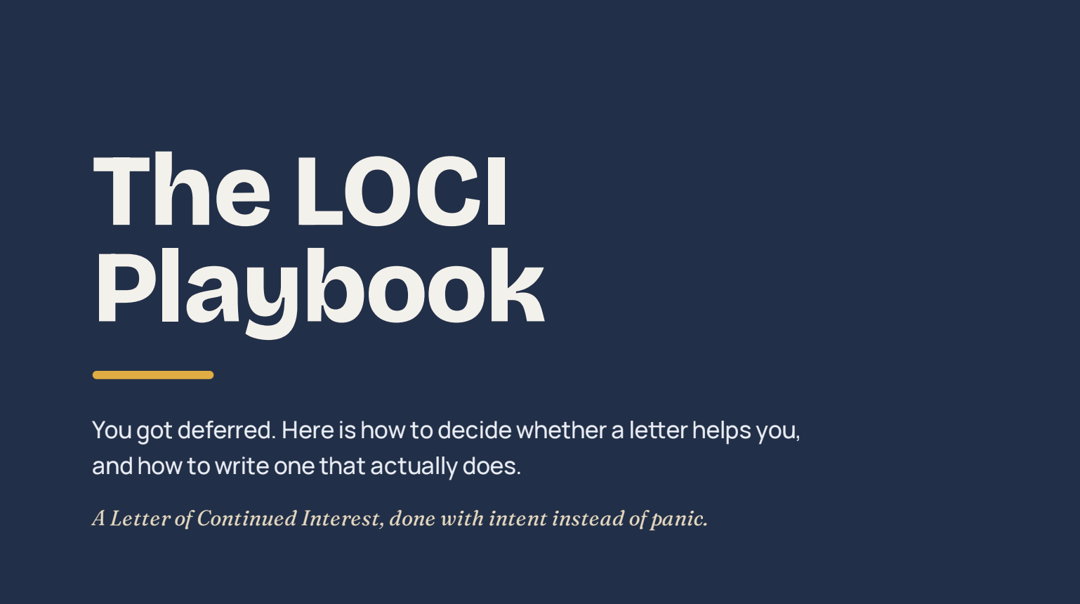 The LOCI Playbook