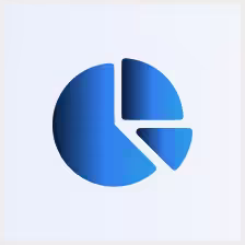 Blue pie chart divided into three sections on a light background.