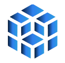 Three blue boxes are stacked on top of each other.