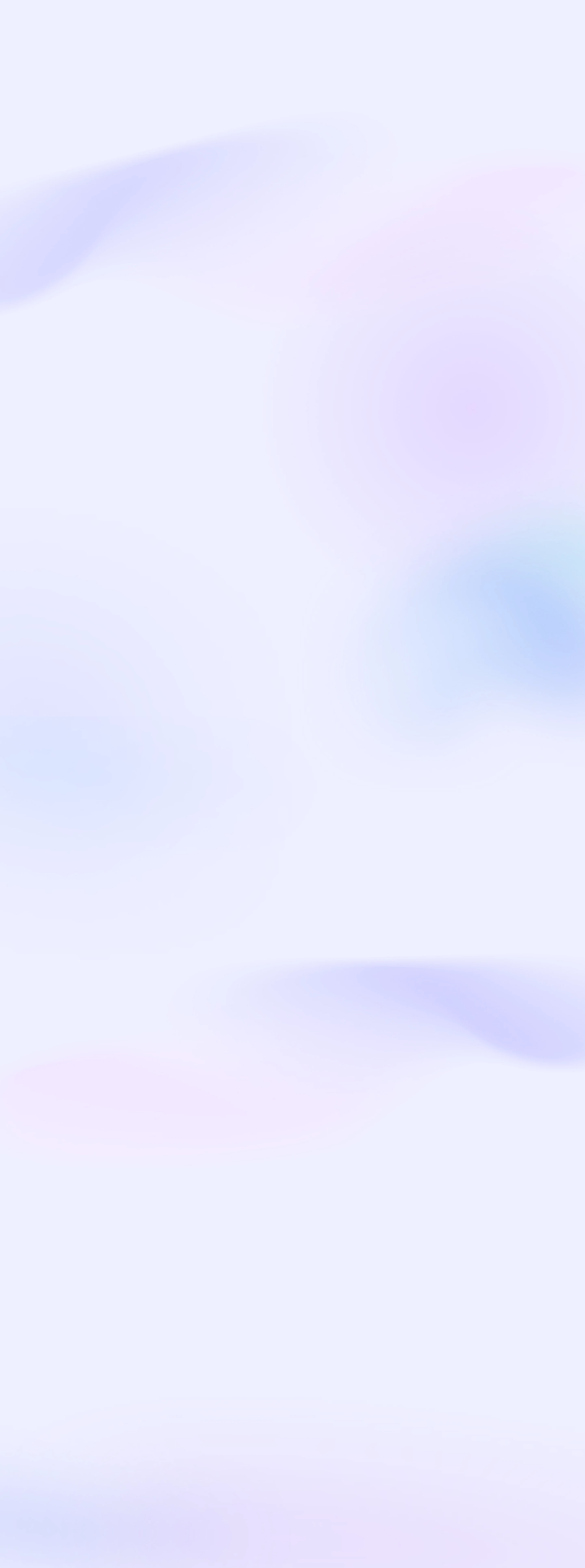 Soft gradient background with pale blue, purple, and pink blurred shapes.