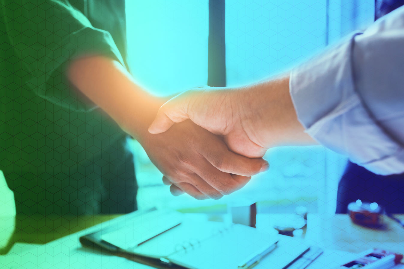 Handshake between two people