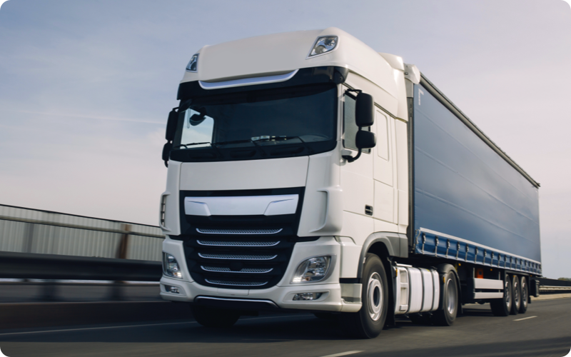 Volvo Truck image with Biker