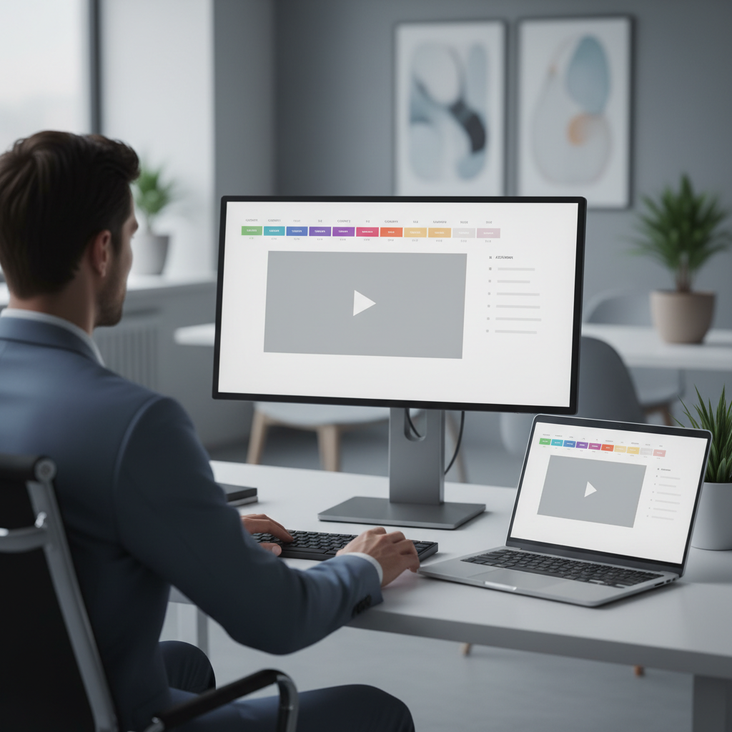 Person reviewing a generic chapter timeline and structured brief on screens